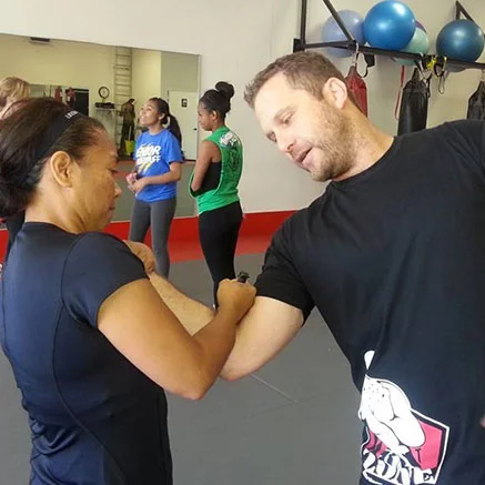 Shlomi Katz teaching Krav Maga in his dojo